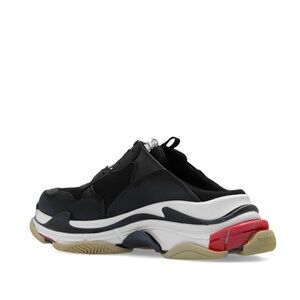Balenciaga Men's Black and Red Sneakers
